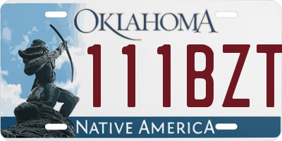 OK license plate 111BZT