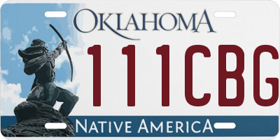 OK license plate 111CBG