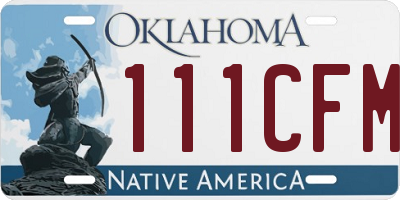 OK license plate 111CFM