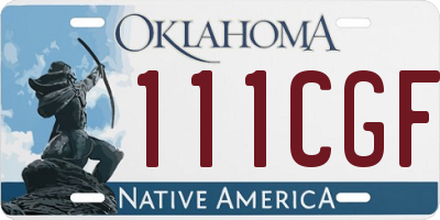 OK license plate 111CGF