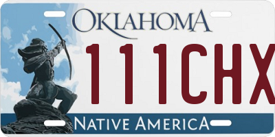 OK license plate 111CHX