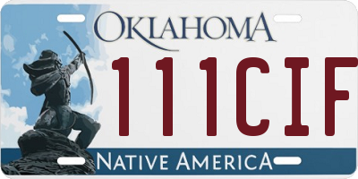 OK license plate 111CIF