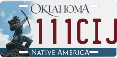 OK license plate 111CIJ