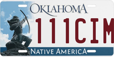 OK license plate 111CIM