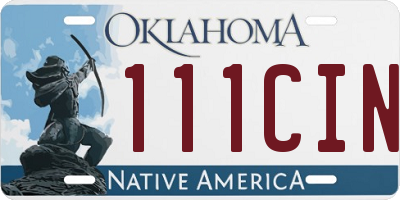 OK license plate 111CIN