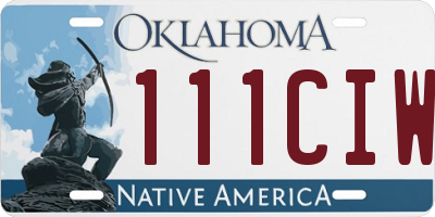 OK license plate 111CIW