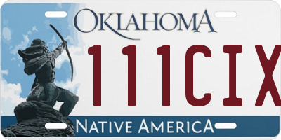 OK license plate 111CIX