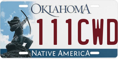 OK license plate 111CWD