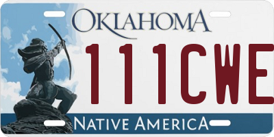OK license plate 111CWE