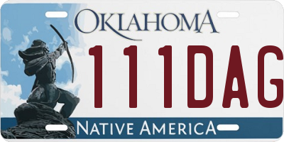 OK license plate 111DAG