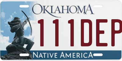 OK license plate 111DEP