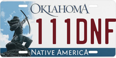 OK license plate 111DNF