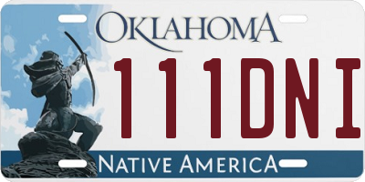OK license plate 111DNI