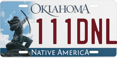 OK license plate 111DNL