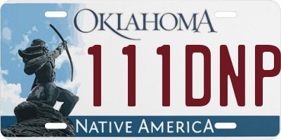 OK license plate 111DNP