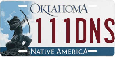 OK license plate 111DNS