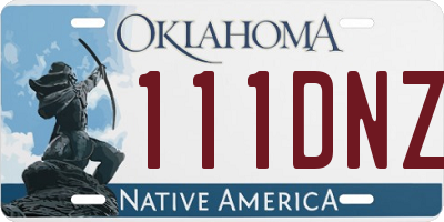 OK license plate 111DNZ