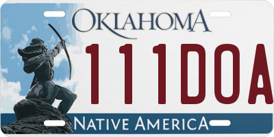 OK license plate 111DOA