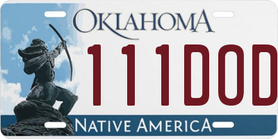 OK license plate 111DOD