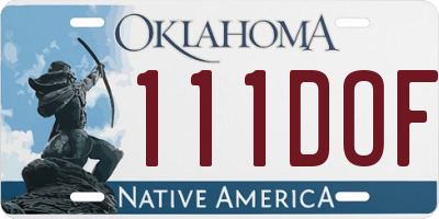OK license plate 111DOF