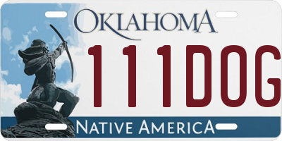 OK license plate 111DOG