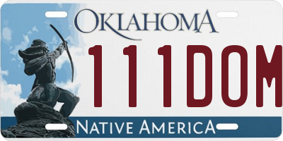OK license plate 111DOM