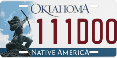 OK license plate 111DOO