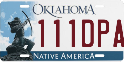 OK license plate 111DPA