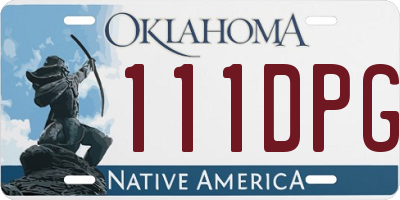 OK license plate 111DPG