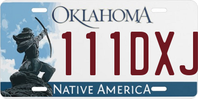 OK license plate 111DXJ