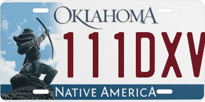 OK license plate 111DXV