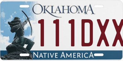 OK license plate 111DXX