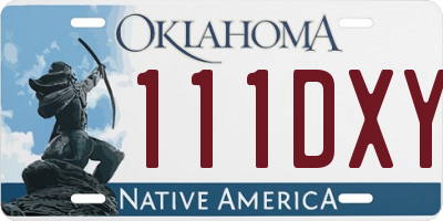OK license plate 111DXY