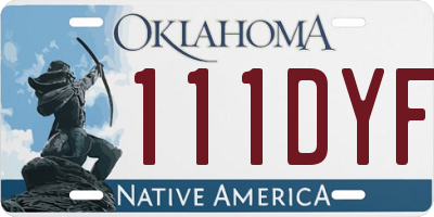 OK license plate 111DYF