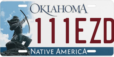 OK license plate 111EZD