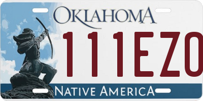 OK license plate 111EZO
