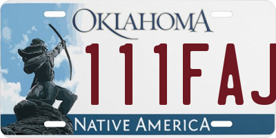 OK license plate 111FAJ