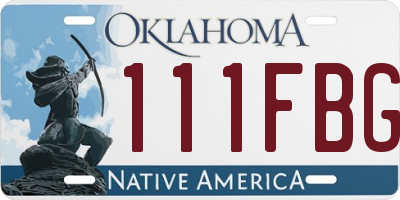 OK license plate 111FBG