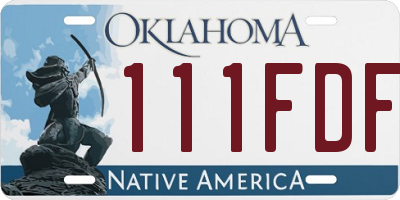 OK license plate 111FDF