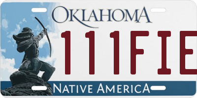 OK license plate 111FIE