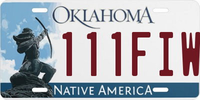 OK license plate 111FIW