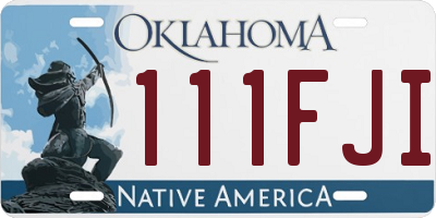 OK license plate 111FJI
