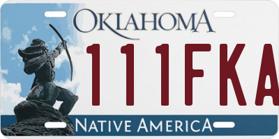 OK license plate 111FKA