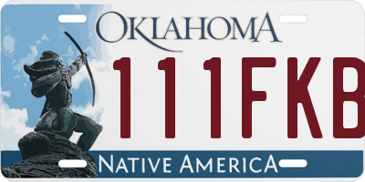 OK license plate 111FKB