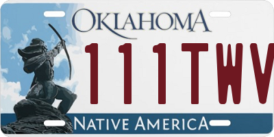 OK license plate 111TWV