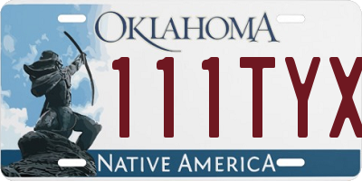 OK license plate 111TYX