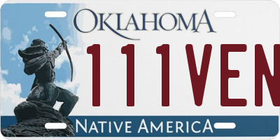OK license plate 111VEN