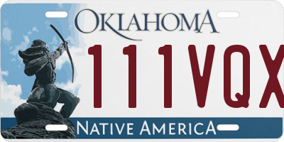 OK license plate 111VQX