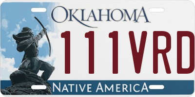 OK license plate 111VRD