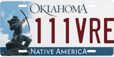 OK license plate 111VRE